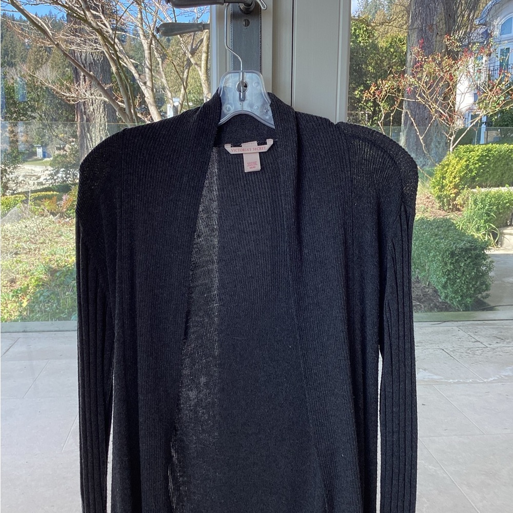 Long black, light weight cardigan